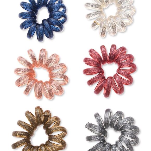 Set of 6 Glitter Hair Ties - Picture 1 of 1